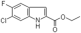 6-氯-5-氟-1H-吲哚-2-甲酸乙酯分子式结构图