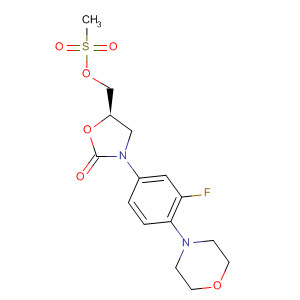 (R)-N-[3-(3-氟-(4-吗啉基)苯基)-2-氧代-5-唑烷基]甲醇甲磺酸酯分子式结构图