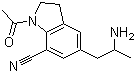 1-乙酰基-5-(2-氨基丙基)-2,3-二氢-7-氰基吲哚分子式结构图