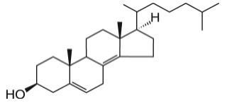 胆甾醇-5,8(14)-二烯-3ß-醇分子式结构图