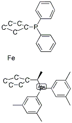 R-(-)-1-[(S)-2-(二苯基磷)二茂铁基]乙基二-3,5-甲苯磷分子式结构图