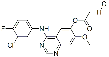 4-(3-氯-4-氟苯基氨基)-7-甲氧基喹唑啉-6-基乙酸酯盐酸盐分子式结构图