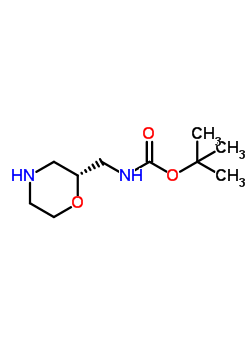 (R)-2-(Boc-氨甲基)吗啉分子式结构图