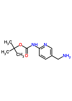 2-(Boc-氨基)-5-(胺甲基)吡啶分子式结构图