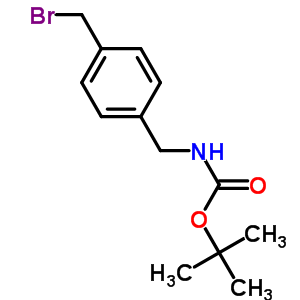 4-(溴甲基)苄基氨基甲酸叔丁酯分子式结构图