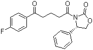 (4S)-3-[5-(4-氟苯基)-1,5-二氧代戊基]-4-苯基-2-恶唑烷酮分子式结构图