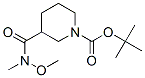 1-Boc-3-[甲氧基(甲基)氨基甲酰]哌嗪分子式结构图