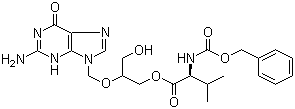 Cbz-缬更昔洛韦分子式结构图