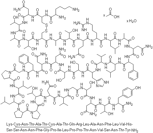 醋酸普兰林肽分子式结构图