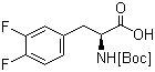 BOC-L-3,4-二氟苯丙氨酸分子式结构图