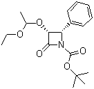 (3R,4S)-3-(1-乙氧乙氧基)-2-氧-4-苯基-吖丁啶羧酸叔丁基酯分子式结构图