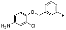 3-氯-4-(3-氟苯甲氧基)苯胺分子式结构图