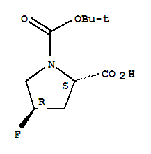 N-Boc-反式-4-氟-L-脯氨酸分子式结构图