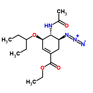 (3R,4R,5S)-4-(乙酰氨基)-5-叠氮-3-(1-乙基丙氧基)-1-环己烯-1-羧酸乙酯分子式结构图