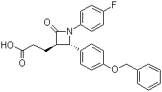 (3R,4S)-1-(4-氟苯基)-2-氧代-4-[4-(苄氧基)苯基]-3-氮杂环丁烷丙酸分子式结构图