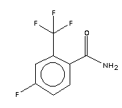 4-氟-2-(三氟甲基)苯甲酰胺分子式结构图