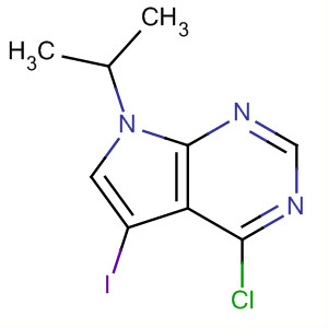 4-氯-5-碘-7-异丙基-7H-吡咯并[2,3-D]嘧啶分子式结构图