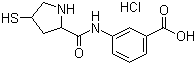 3-[(2S,4S)-4-巯基吡咯烷-2-羰酰胺基]苯甲酸盐酸盐分子式结构图