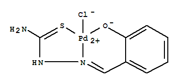 水杨醛缩氨基硫脲钯(II)氯化物分子式结构图