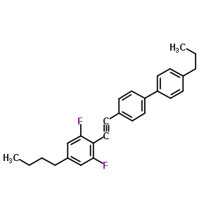 4-[2-(4-丁基-2,6-二氟苯基)乙炔基]-4'-丙基-1,1'-联苯分子式结构图