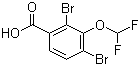 2,4-二溴-3-(二氟甲氧基)苯甲酸分子式结构图