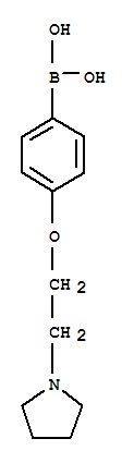 4-(2-(吡咯烷-1-基)乙氧基)苯硼酸分子式结构图