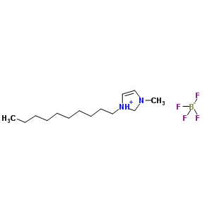 1-癸基-3-甲基-1,2-二氢咪唑-1-鎓四氟硼酸盐分子式结构图