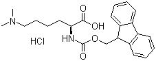 Fmoc-N',N'-二甲基-L-赖氨酸盐酸盐分子式结构图