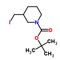 3-碘甲基哌啶-1-甲酸叔丁酯分子式结构图