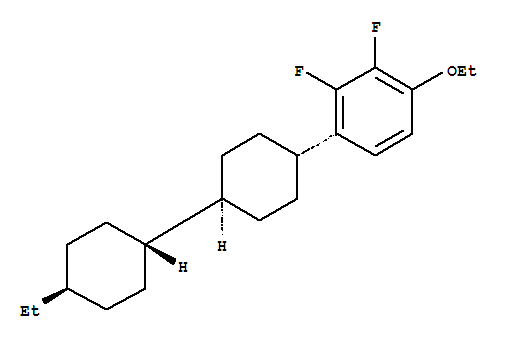 1-乙氧基-4-[(反式,反式)-4'-乙基[1,1'-联环己烷]-4-基]-2,3-二氟苯分子式结构图