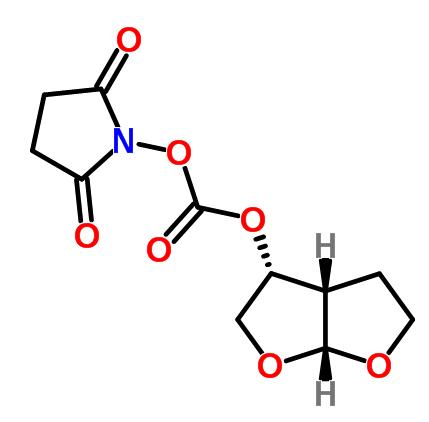 1-({[(3R,3as,6ar)-六氢呋喃[2,3-b]呋喃-3-基氧基]碳酰}氧基)吡咯烷-2,5-二酮分子式结构图