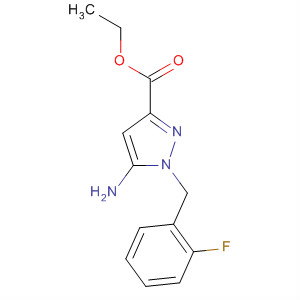 5-氨基-1-[(2-氟苯基)甲基]-1H-吡唑-3-羧酸乙酯分子式结构图