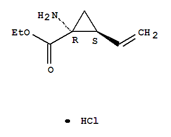 (1R,2S)-1-氨基-2-乙烯基-环丙羧酸乙酯盐酸盐分子式结构图