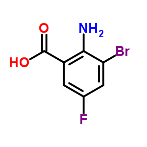 2-氨基-3-溴-5-氟苯甲酸分子式结构图