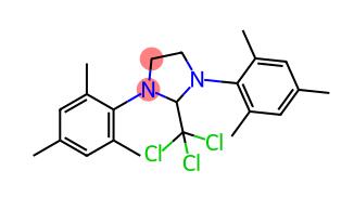 1,3-双(2,4,6-三甲基苯基)-2-(三氯甲基)咪唑烷分子式结构图