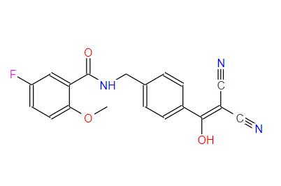 N-(4-(2,2-二氰基-1-羟基乙烯基)苄基)-5-氟-2-甲氧基苯甲酰胺分子式结构图