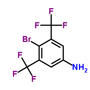 3,5-二三氟甲基-4-溴苯胺分子式结构图