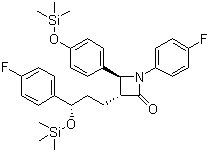 (3R,4S)-1-(4-氟苯基)-3-((S)-3-(4-氟苯基-3-(三甲基硅氧基)丙基)-4-(4-(三甲基硅氧基)苯基)氮杂环丁烷-2-酮分子式结构图