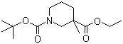 N-Boc-3-甲基-3-哌啶甲酸乙酯分子式结构图