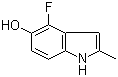 4-氟-5-羟基-2-甲基吲哚分子式结构图