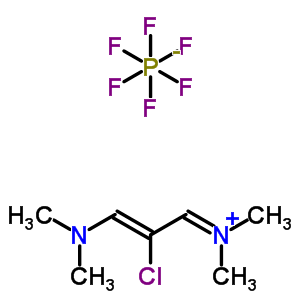 (2-氯-3-二甲氨基-亚-2-丙烯基)-二甲基-铵六氟磷酸盐分子式结构图