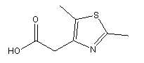 2,5-二甲基噻唑-4-乙酸分子式结构图