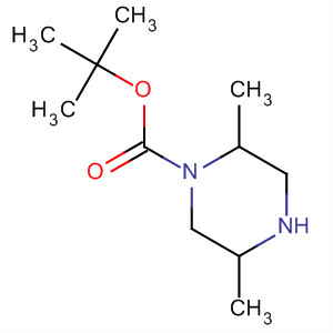 反式-N-叔丁氧羰基-2,5-二甲基哌嗪分子式结构图