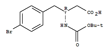 BOC-(R)-3-氨基-4-(4-溴苯基)-丁酸分子式结构图