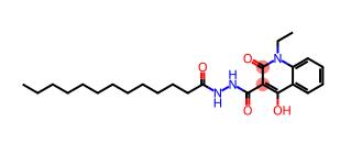 1-乙基-1,2-二氢-4-羟基-2-氧代-3-喹啉羧酸 2-(1-氧代十三烷基)酰肼分子式结构图
