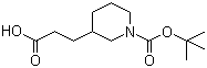 1-叔丁氧羰基-3-哌啶丙酸分子式结构图