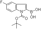 1-Boc-5-氟吲哚-2-硼酸分子式结构图