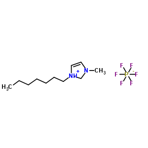 1-庚基-3-甲基-1,2-二氢咪唑-1-鎓六氟磷酸盐分子式结构图