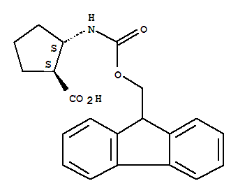 (1S,2S)-2-((((9H-芴-9-基)甲氧基)羰基)氨基)环戊烷甲酸分子式结构图