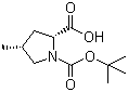 (2S,4S)-N-Boc-4-甲基吡咯烷-2-甲酸分子式结构图